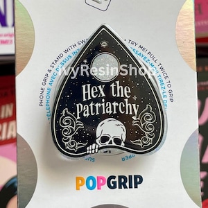 Planchette Hex The Patriarchy, hecho a mano, de acrílico y resina brillante, con temática de terror, gótico y feminista para Kindle.