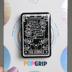 Kindle/Phone Grip: Sparkly Black Resin Tarot Card Design