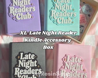 XL Sparkly Late Night Reader Book Shaped Kindle Accessory Storage Box