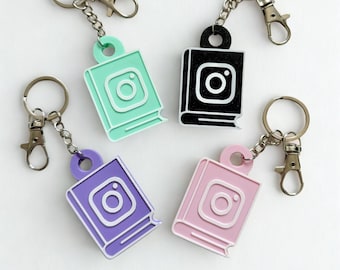Bookstagram Instagram NFC Keychain, 3D Printed Social Media Book Community Keyring