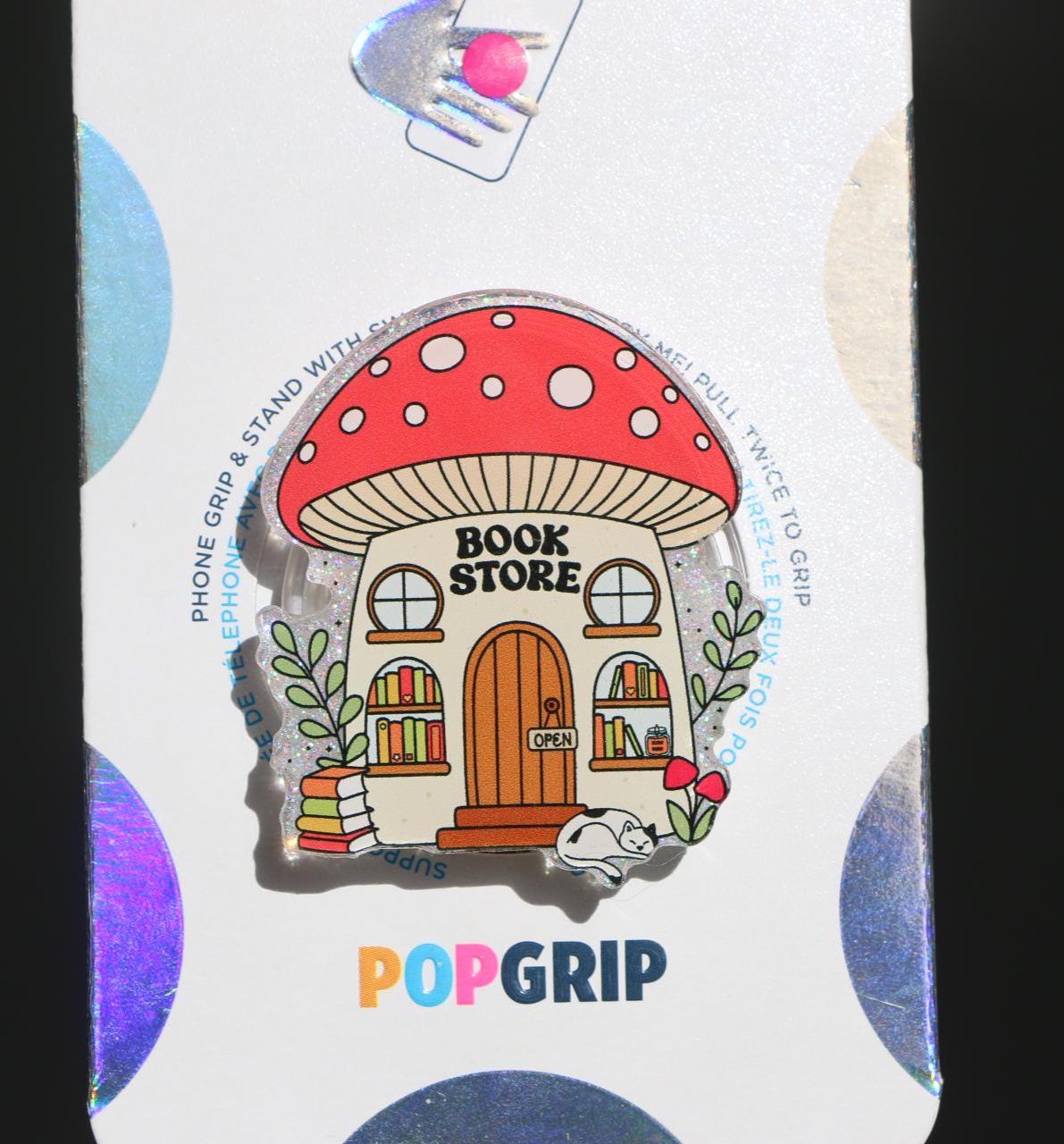 Mushroom Bookstore Cute Sparkly Acrylic Resin Kindle Grip