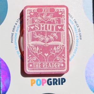 Smut The Reader Romance Tarot Kindle Grip: Pink Pearlescent Resin Phone Grip