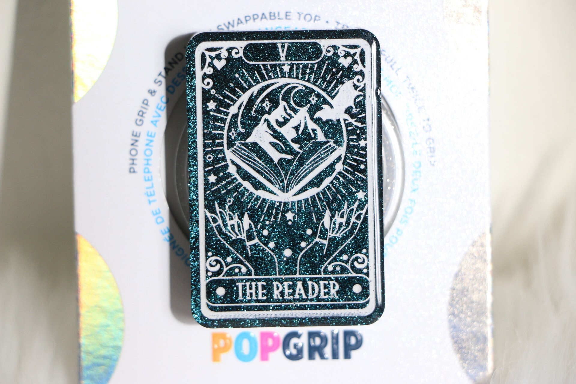 Kindle Tarot Card Resin Pink Pearlescent Kindle Grip Tarot Book Kindle Grip  Witchy Book Themed Phone Grip Book Quote Phone Grip 