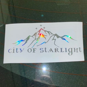 City of Starlight Inspired Car Decal Holographic Silver| Bookish Laptop Decal | Fantast Car Decal | Bookish Car Decal | Bookish Sticker