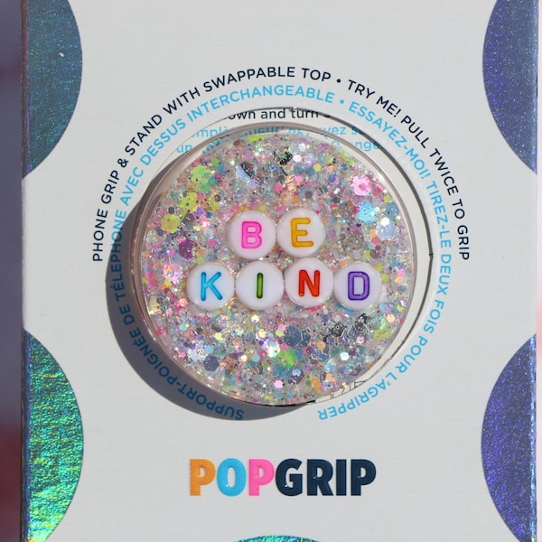 Be Kind Bead Y2K Kindle Grip: Handmade Resin Grip