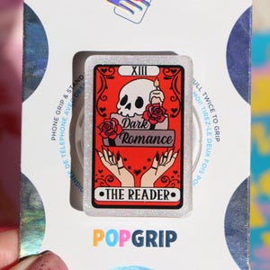 Dark Romance Tarot Card Phone Grip: Glitter Resin Book Theme