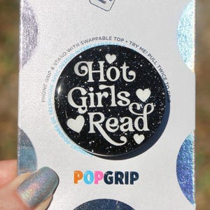 Sparkly Black Resin Kindle Grip: Hot Girls Read, Book Lover Gift