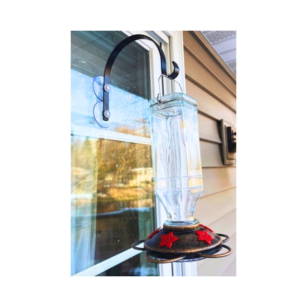 Hummingbird Feeder Hook for Hanging Window Hook for Feeder Outdoor Metal Hook for Bird Feeder Planter Hook Shepards hook with Suction Cups