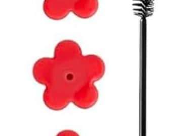 Flor de silicona para comedero de colibríes, flor de néctar para reemplazo de colibríes, comedero de colibríes, flor de goma para comedero