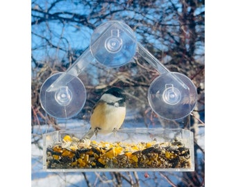 Custom Bird Feeder Personalized Window Bird Feeder Gift for Bird Watcher acrylic window feeder suction cup bird feeder engraved bird feeder