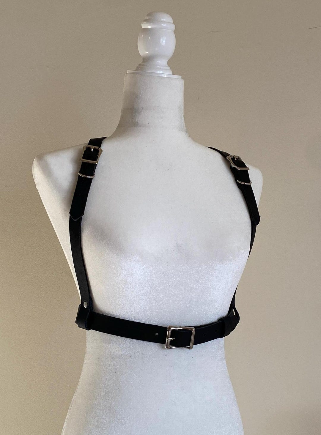 Slinky Black Jump Genuine Leather BDSM Suspension Harness