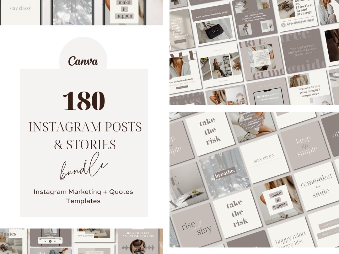 Minimalist Instagram Template Bundle | Canva Template Bundle | Social ...
