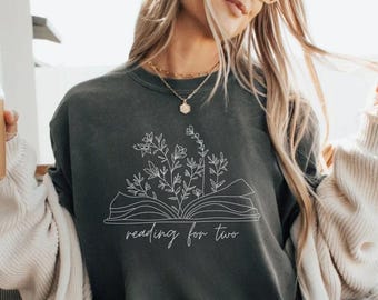 Reading For Two Comfort Colors Shirt Im Pregnant Shirt Gift For Pregnant Daughter Expecting Mom Gift Pregnancy Reveal Baby Announcement Idea