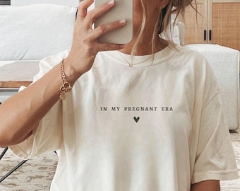 In My Pregnant Era Comfort Colors Im Pregnant Shirt Gift For Pregnant Daughter Expecting Mom Gift Pregnancy Reveal Baby Announcement Ideas