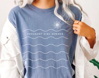 Pregnant Girl Summer Soon To Be Mom Comfort Colors Shirt Im Pregnant Daughter Expecting Mom Gift Pregnancy Reveal Baby Announcement Ideas