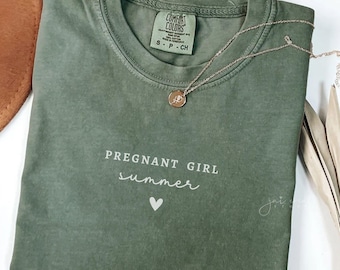 Pregnant Girl Summer Soon To Be Mom Comfort Colors Shirt Im Pregnant Daughter Expecting Mom Gift Pregnancy Reveal Baby Announcement Ideas