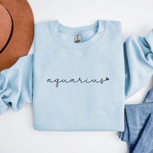 Aquarius Sweatshirt Aquarius Gift February Shirt Minimal Sweatshirt Horoscope Sweaters Horoscope Shirt Zodiac Sign Gifts Aquarius Astrology