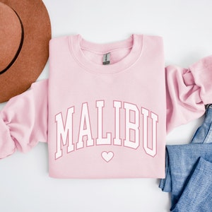 Malibu Sweatshirt Malibu Crewneck Malibu Shirt Varsity Beachy Sweatshirt Malibu Bachelorette Malibu California Crewneck Salty Sweatshirt
