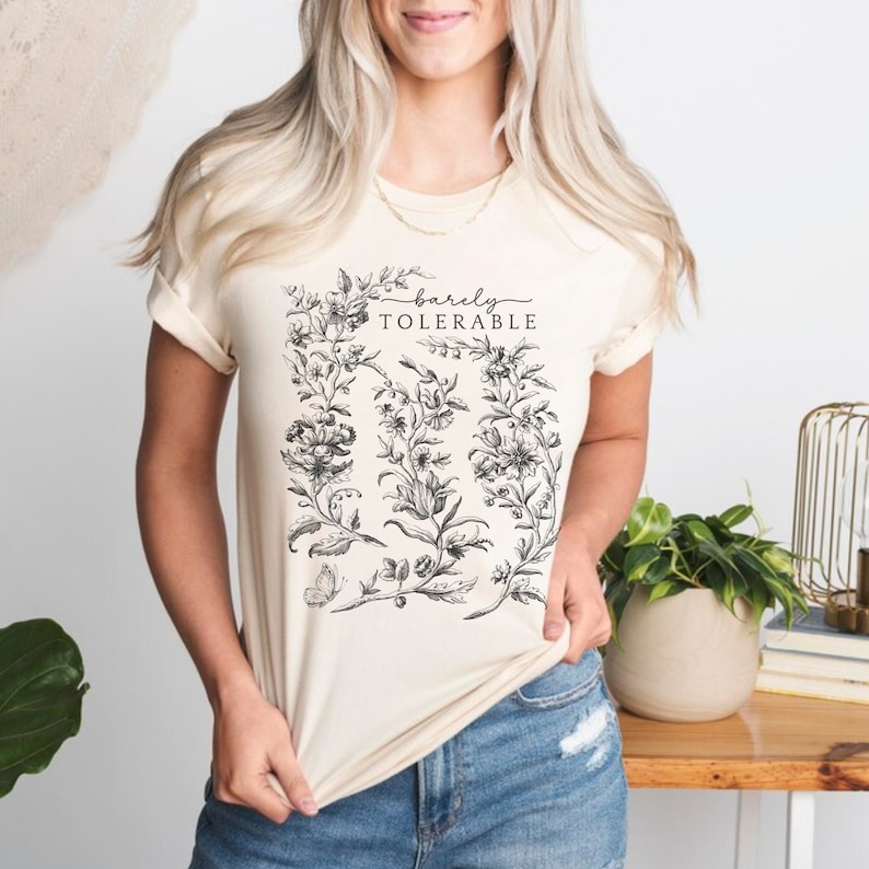 Barely Tolerable Pride and Prejudice Gifts Jane Austen Shirt Bookish Booktok Merch Literary Shirts Gift For Reading Teacher Bookclub Gifts Soft Cream