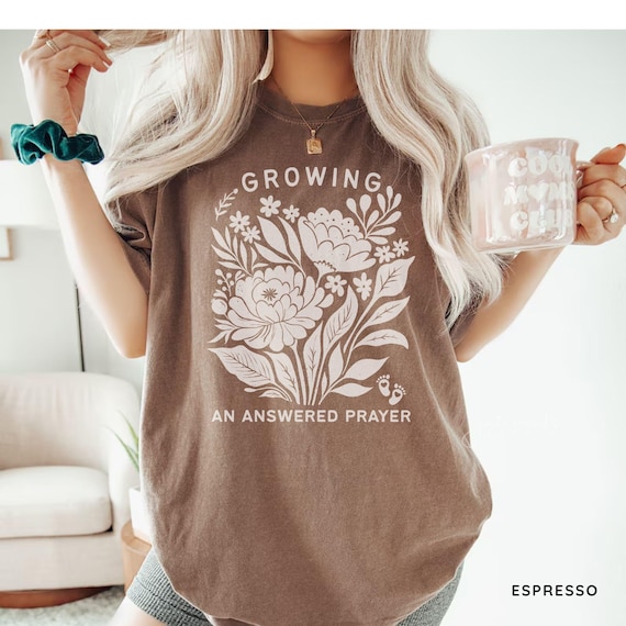 Answered Prayer Shirt, Comfort Colors Christian Mom Baby Reveal, Pregnancy Announcement, Pregnant Wife Gift, Expecting Mom Gift, Baby Shower