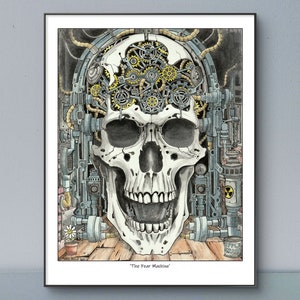 Impresión de edición limitada de The Fear Machine del artista Gregory Brown