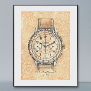 1946 Breitling Chronomat Watch Illustration- Limited Edition Print by artist Gregory Brown