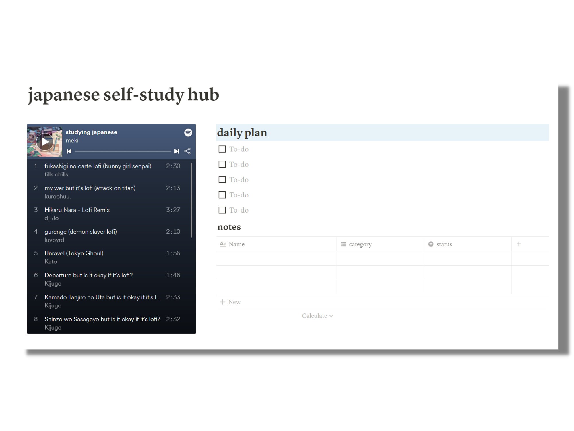 Japanese Self study Template Language Learning Notion Template Self Japanese Self study Template Language Learning Notion Template Self