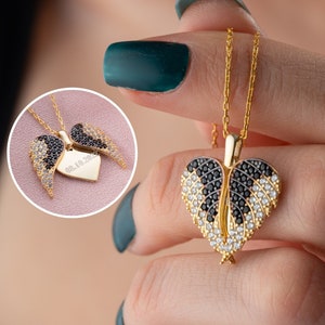 Angel Wing Necklace for women, Personalized Gifts for her, Custom Name Necklace, personalized jewelry for mom, locket necklace with name