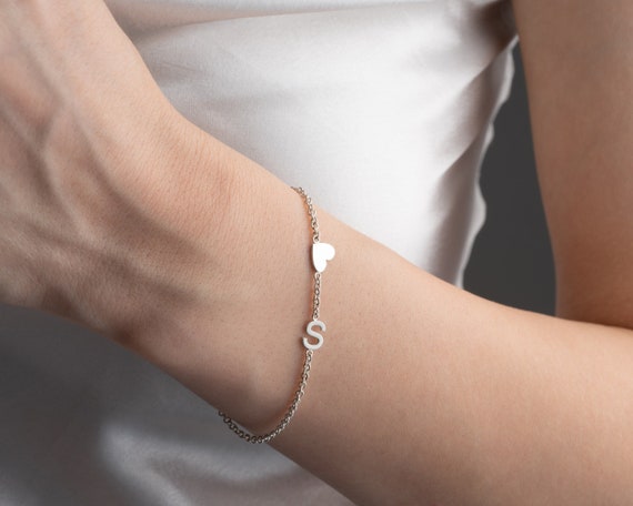 Gioiello Portachiavi Pratico Bracciale Con Lettere Donna Bracciale Iniziale Donna - Argento Con Portachiavi Bracciale Metallo Strass