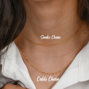 18K Gold Chain Necklace Woman, cuban link chain, Snake Chain necklace for men, Bead Chain, Figaro Chain, Rope Chains, Box Chain, Twist Chain image 3