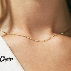 18K Gold Chain Necklace Woman, cuban link chain, Snake Chain necklace for men, Bead Chain, Figaro Chain, Rope Chains, Box Chain, Twist Chain image 5