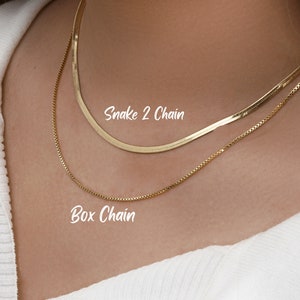 18K gouden ketting ketting vrouw, Cubaanse schakelketting, Snake Chain ketting voor mannen, kralenketting, Figaro ketting, touwkettingen, Box Chain, Twist Chain afbeelding 4