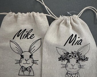 Nido de Pascua | Conejito de Pascua | Bolsa de Pascua | Canasta de Pascua personalizada | Bolsita de conejo | Regalo de Pascua personalizado | Algodón | Bolsa | Accesorios | Conejito