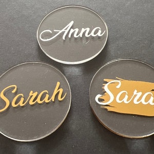 Platzkarten Hochzeit aus Acryl Namenskarten Tischkarten Namensschild personalisiert Gastgeschenk Tischnummer  Wedding Hochzeitdekoration