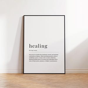 Definição de Cura: Arte de Parede Espiritual, Decoração Moderna para Casa (Download Digital)
