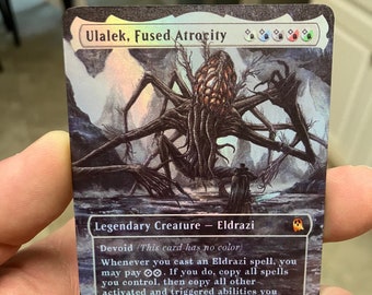 Ulalek, Fused Atrocity Foil Full Borderless Metal Proxy for Commander