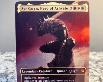 Syr Gwyn, Hero of Ashvale Full Borderless Metal Proxy for Commander