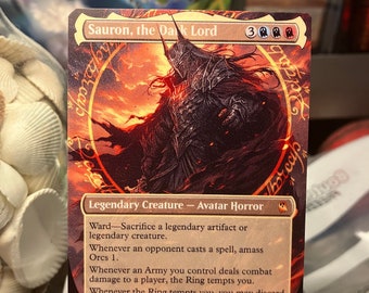 Sauron, the Dark Lord Full Borderless Metal Proxy for Commander