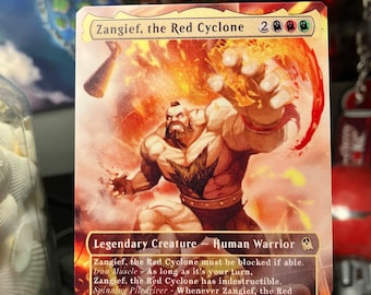 Zangief, the Red Cyclone Full Borderless Neon Metal Proxy for Commander