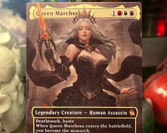 Queen Marchesa Full Borderless Metal Proxy for Commander