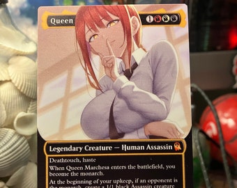 Queen Marchesa Borderless Neon Metal Proxy for Commander