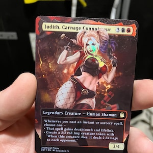 Judith, Carnage Connoisseur Foil Full Borderless Metal Proxy voor Commander