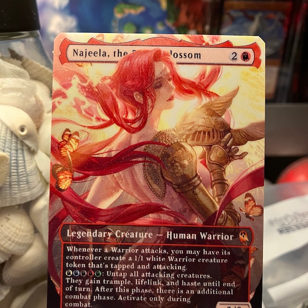 Najeela, de Blade-Blossom Full Borderless Metal Proxy voor Commander