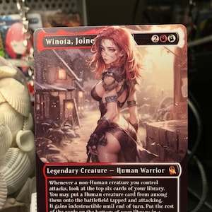 Winota, Joiner of Forces Borderless Neon Metal Proxy for Commander