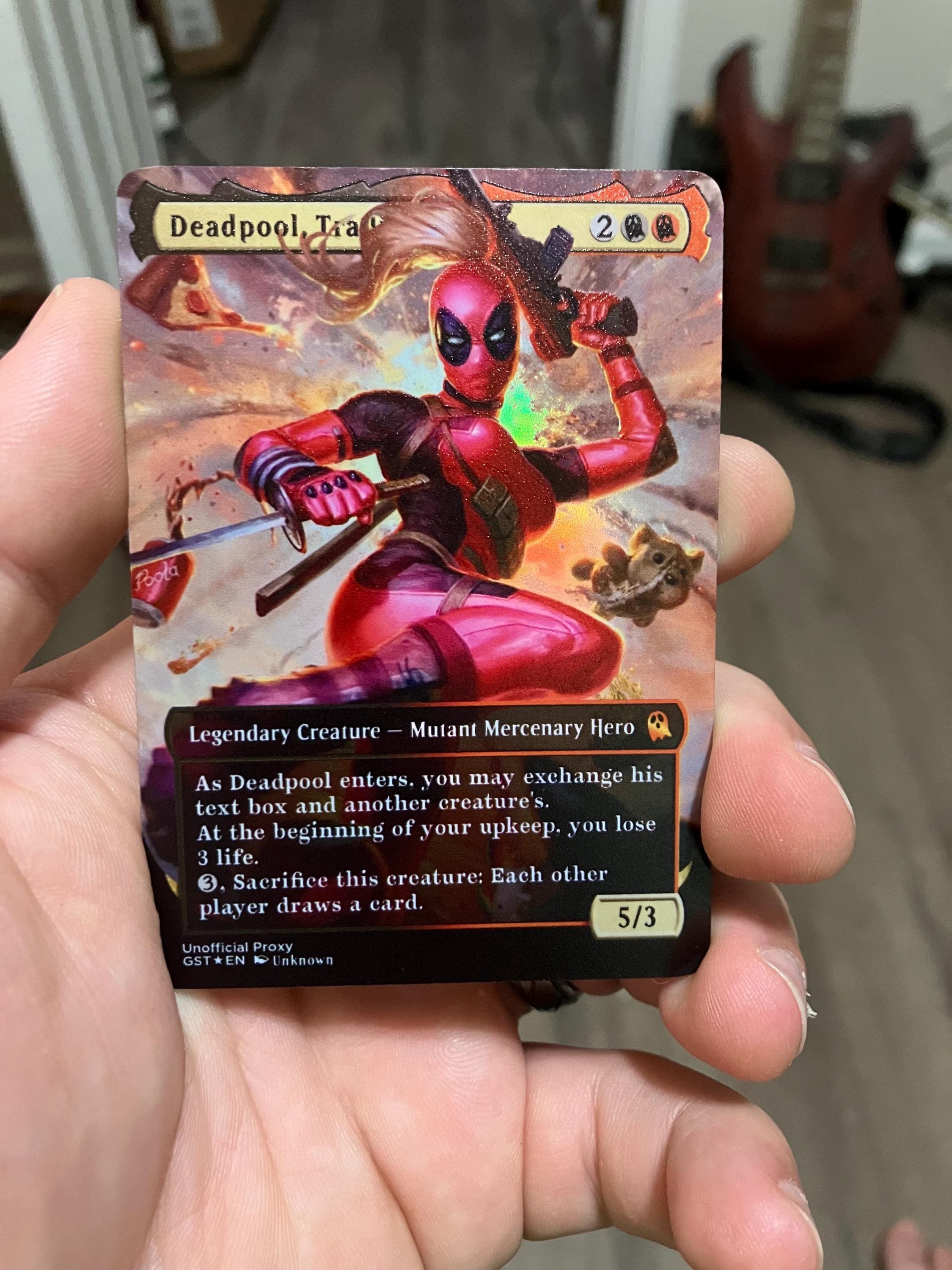 【人気沸騰】 Trading Deadpool, Card for Proxy Metal Borderless Full Foil マジック：ザ・ギャザリング