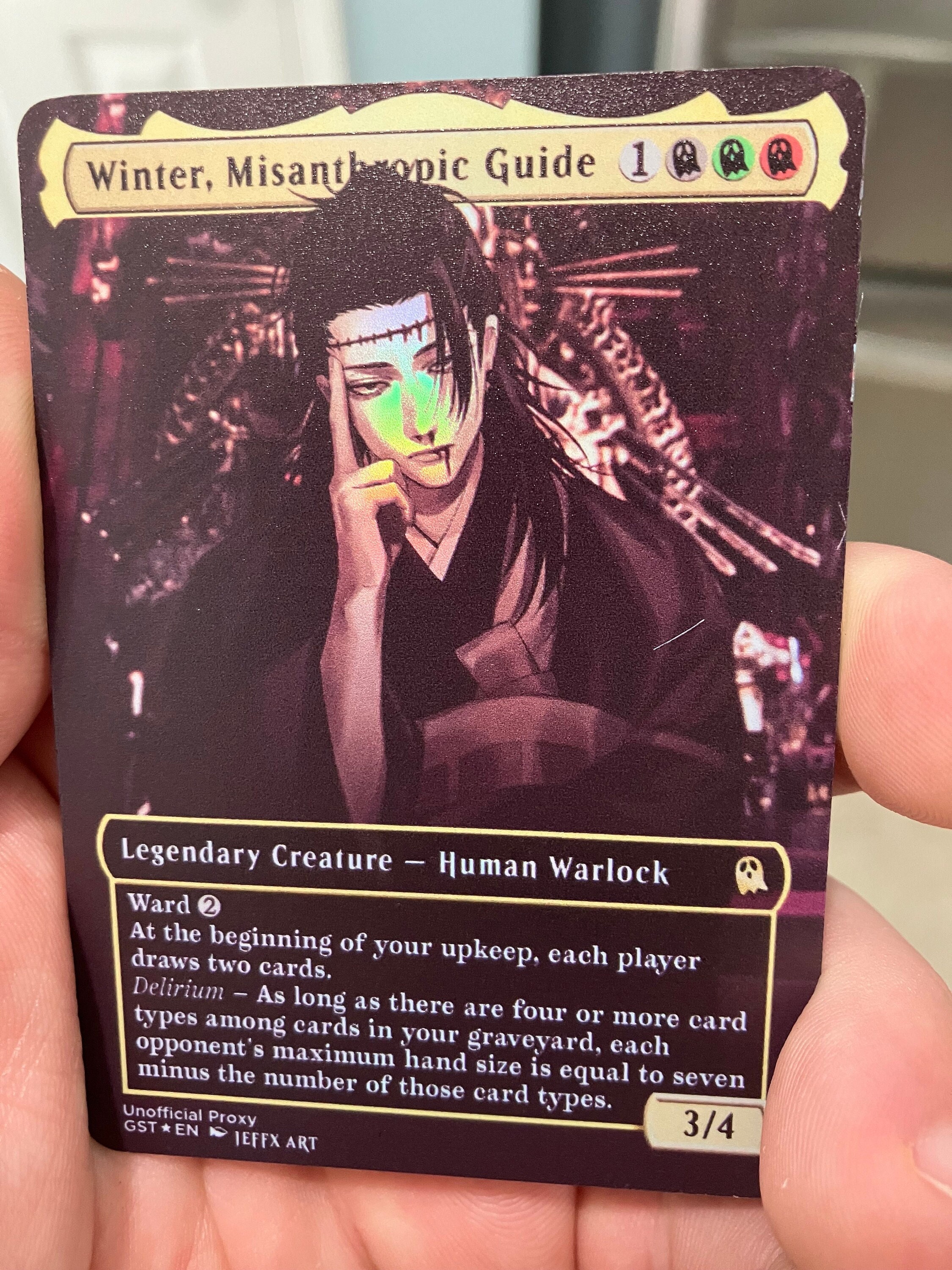 Winter, Misanthropic Guide Foil Full Borderless Metal Proxy Winter, Misanthropic Guide Foil Full Borderless Metal Proxy