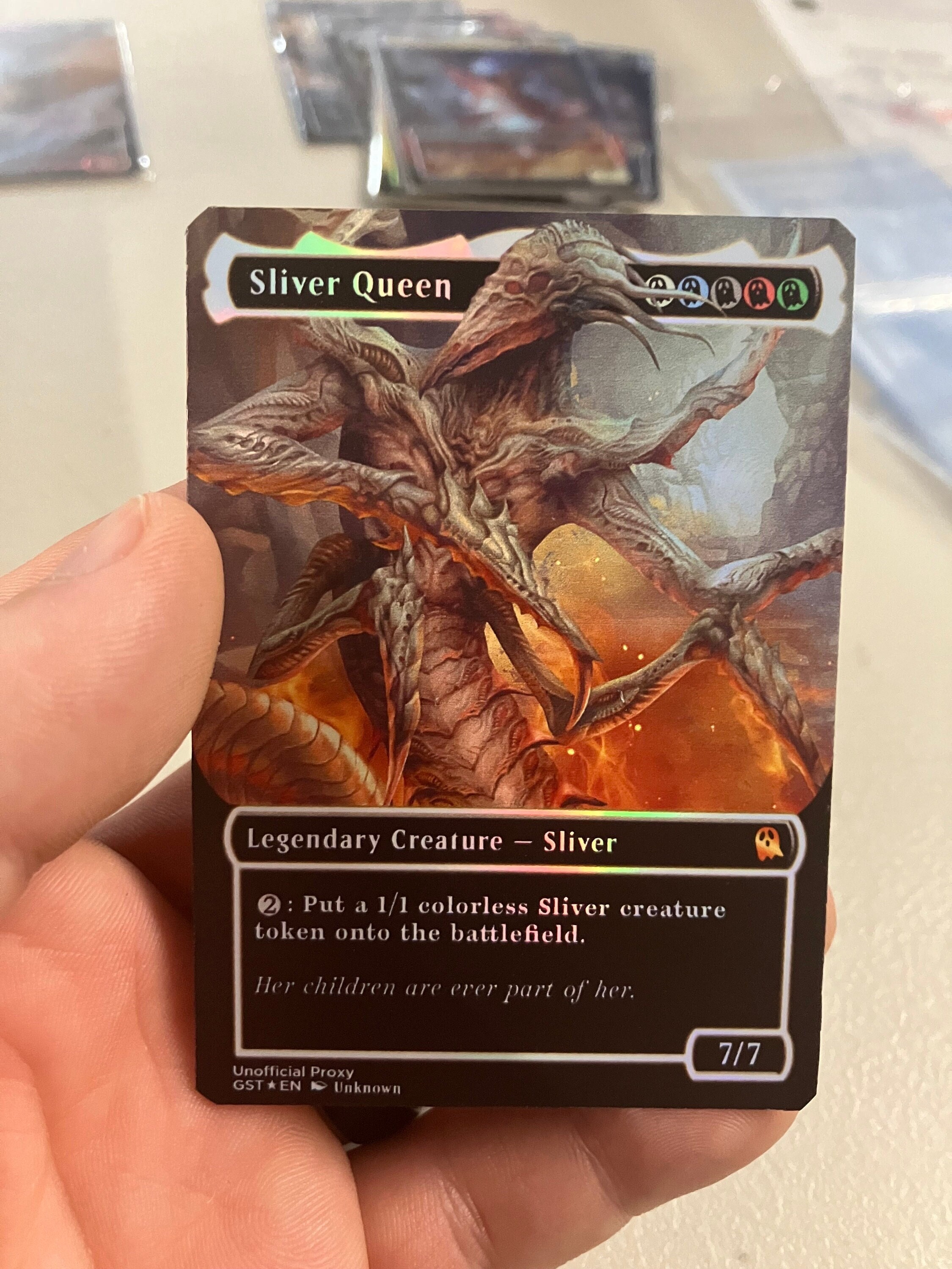 Sliver Queen Foil Borderless Metal Proxy for Commander - Etsy Sliver Queen Foil Borderless Metal Proxy for Commander - Etsy