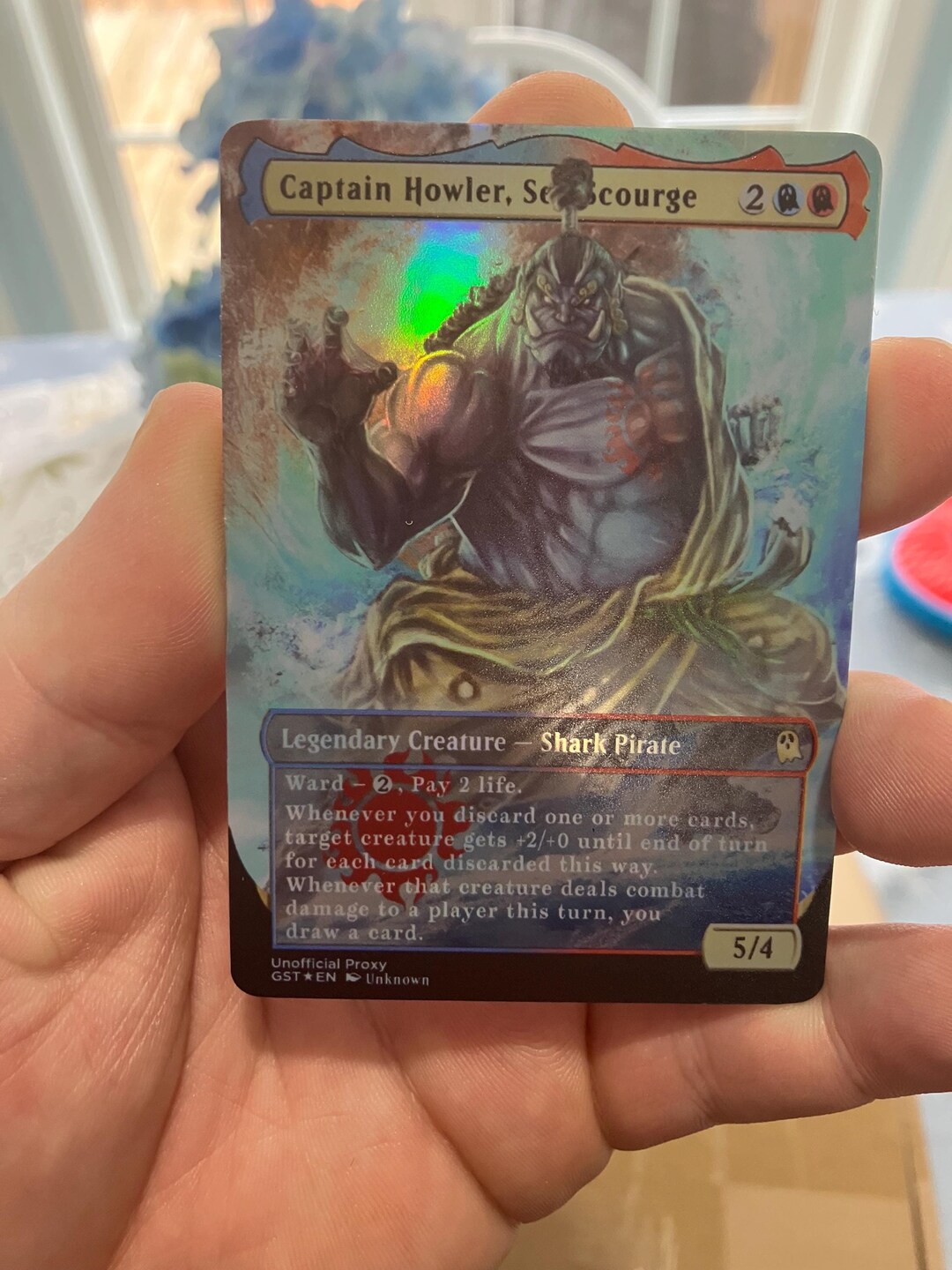 Captain Howler, Sea Scourge Foil Full Borderless Metal Proxy
