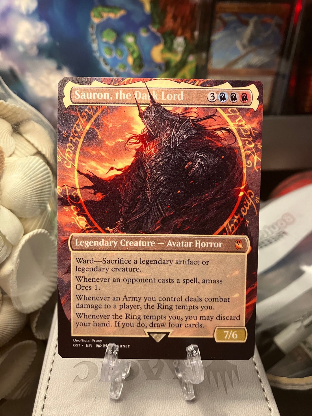 Sauron, the Dark Lord Full Borderless Metal Proxy for Commander Etsy