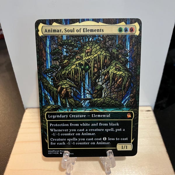 Animar, Soul of Elements Borderless METAL PROXY for Commander